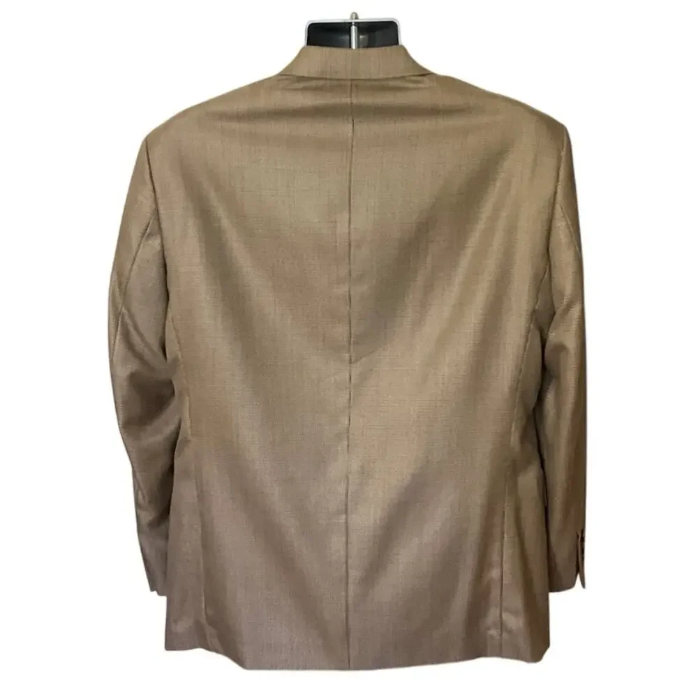 Gianfranco Ruffini Blazer Mens 40S Silk Super 100s Wool Tan Sport Coat